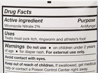 McKesson Antifungal Cream, 2% Miconazole Nitrate - Relieves Itching, Burning, Cracking from Jock Itch, Ringworm and Athlete Foot - 4 oz., 3 Count