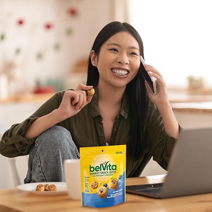 belVita Energy Snack Bites, Blueberry and Sunflower Seed, 5 oz (Pack of 2)