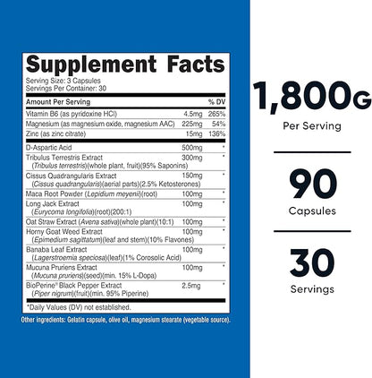 Nutricost Testosterone Support Complex (90 Capsules) -1800mg Per Serving