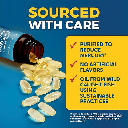 Viva Naturals Triple Strength Omega 3 Fish Oil Pills – 2500 mg High-Potency Formula with 2250 mg Omega 3 Fatty Acids (Including EPA, DHA, DPA) in rTG Form for Absorption – IFOS Certified, 90 Softgels