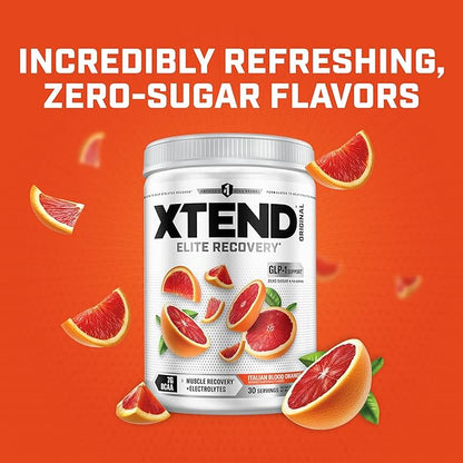 Xtend Original BCAA Powder, 7g BCAAs and 2.5g L-Glutamine for Muscle Recovery Hydration and Lean Muscle, Sugar Free Intra and Post Workout Drink with Electrolytes, Italian Blood Orange, 30 Servings