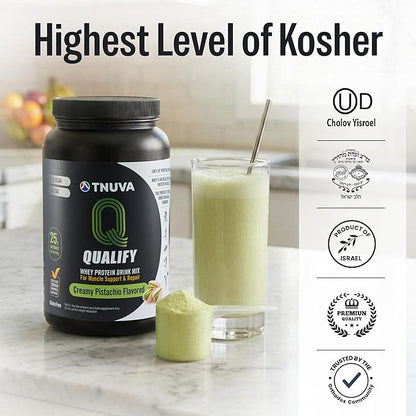 Creamy Pistachio Protein Powder. 25g Protein Shake Powder for Post Workout Recovery, Smoothie & Baking. Gluten & Sugar Free, Highly Kosher, Amino Acids (5.5g BCAA, 2.7g Leucine), 23 Servings