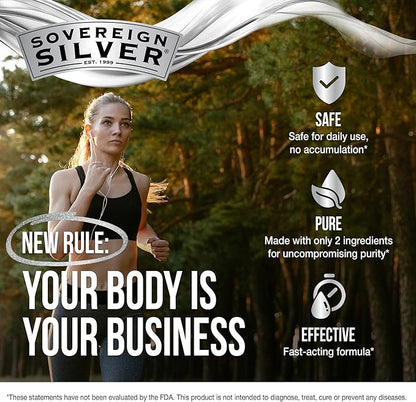 Sovereign Silver Immune Support - Colloidal Silver, Bio-Active Silver Hydrosol, 10 ppm, Liquid Dropper, 4 Fl Oz, (118 mL)