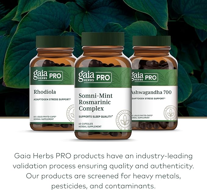 Gaia Herbs Pro Somni-Mint Rosmarinic Complex - Sleep Health & Relaxation Support Supplement* - Restful Sleep Support* with Spearmint, Green Tea & Lemon Balm - 60 Capsules (30 Servings)