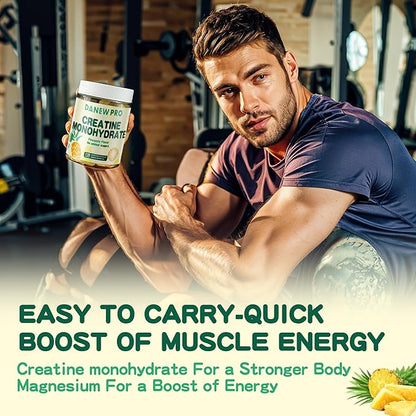 NSF Certified Creatine Gummy 5g - Creatine Monohydrate Gummies for Men & Women, Creatine Monohydrate for Muscle Strength, Muscle Builder, Energy Boost, Pre-Workout Supplement(120 Count)-Pineapple