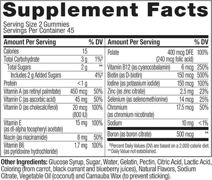 OLLY Women's Multivitamin Gummy, Vitamins A, D, C, E, Biotin, Folic Acid, Adult Chewable Vitamin, Berry Flavor, 45 Day Supply - 90 Count