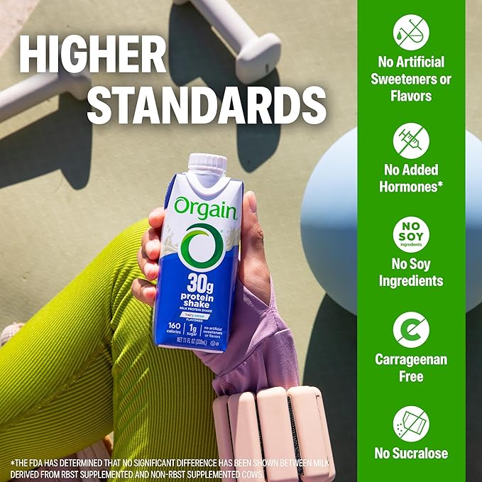 Orgain 30g High Protein Shake, Dairy Isolate Milk Protein, Fruity Cereal, 5g BCAAs, <1g Sugar Per Serving, Meal Replacement, Ready to Drink, Keto Friendly, Gluten-Free 11 Fl Oz (Pack of 12)