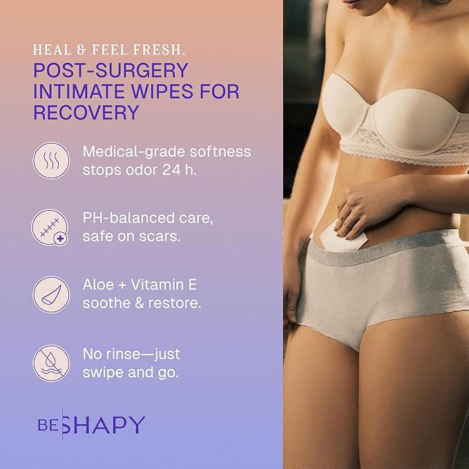 BeShapy Feminine Wipes for Women | Care Cleansing | Hygiene Essentials | Intimate & Personal 25 Large Disposable
