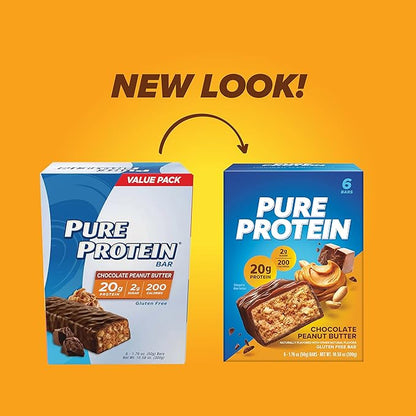 Pure Protein Bars,High Protein,Nutritious Snacks to Support Energy,Low Sugar,Gluten Free,Variety Pack,1.76oz,18 Count (Pack of 2)
