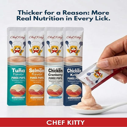 Cat Treats Lickable | Grain-Free Tuna Cat Treats | Creamy Puree Squeeze Ups with Vitamin E & Taurine, Digestible Formula | 0.5 oz. Each Tube, Tuna Flavor | 10 Tubes