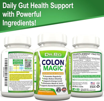 Colon Cleanse Detox Formula - Natural Bowel Cleanser Pills for Intestinal Bloating & Fast Digestive Cleansing - Daily Constipation Relief Supplement Gut, Belly, Stomach - Women Men Herbal Weight Flush