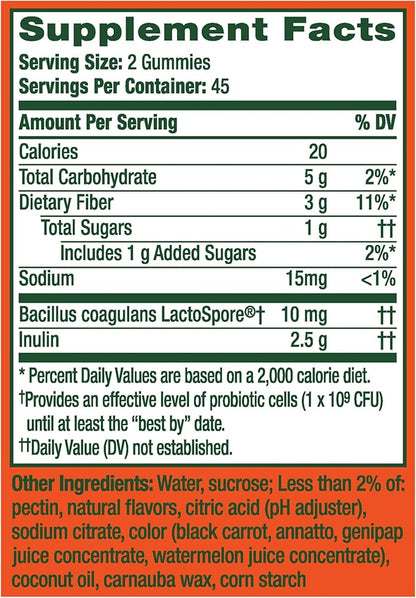 Align Dualbiotic, Prebiotics and Probiotics for Women and Men, Probiotics for Digestive Health, Prebiotics Help Nourish Good Bacteria, Natural Fruit Flavors, 90 Probiotic Gummies,(Pack of 2)