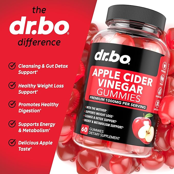ACV Apple Cider Vinegar Gummies - Natural Support for Advanced Weight Loss, Detox, Cleansing, Digestion Plus Gut Health - ACV Gummies Supplements with 1000MG Apple Cider Vinegar Gummy with The Mother