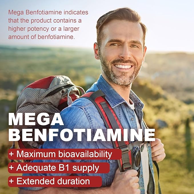 Vitamin B1(Benfotiamine) Gummies 500mg – B1 B6 B12 Vitamins with Magnesium for Energy Metabolism, Healthy Nervous System – Chewable B Complex for Adults & Kids - Vegan, Sugar Free, 120 Ct