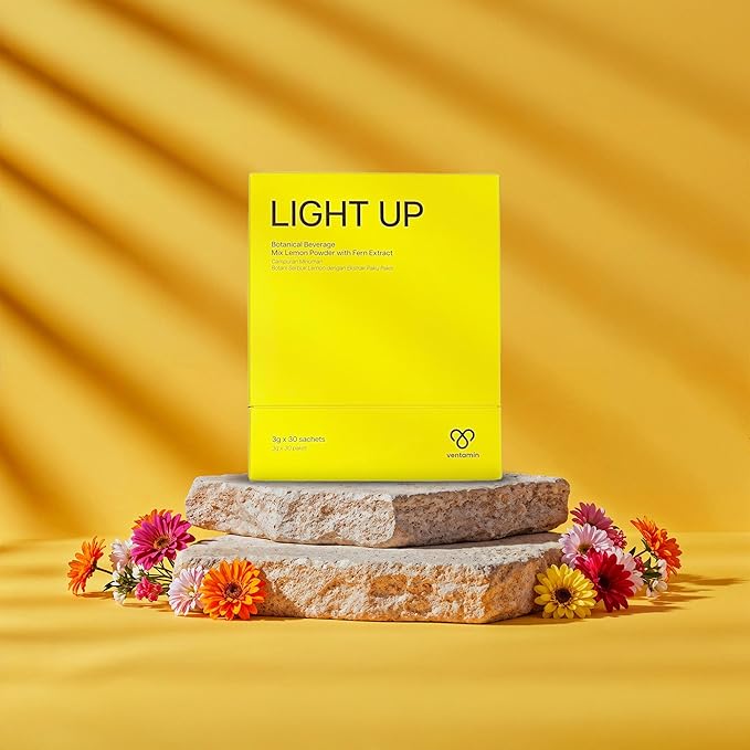 Light Up – Antioxidant Skin-Brightening Supplement with Vitamin C, Plant-Based Extracts & Hydrating Support – Lemon Green Tea Flavor – for Even Tone, Dark Spot Reduction & Glow – 30 Sachets