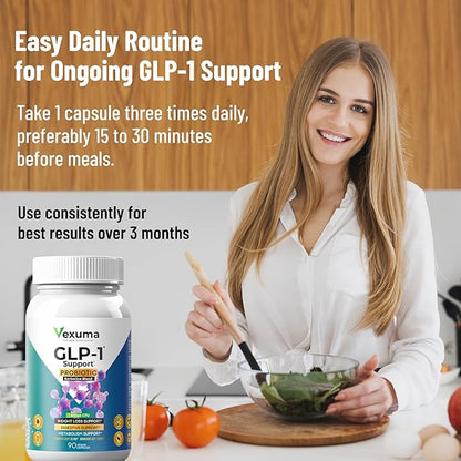 GLP-1 Support Probiotic Supplement for Weight Loss - Daily GLP1 Support for Women Men to Support Metabolism Healthy Gut & Boost Fat Burn - Natural Oral GLP-1 Support with Berberine HCl