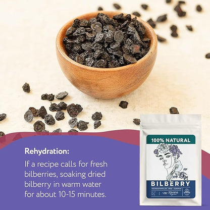 Wild Bilberry Dried Fruits (4 oz.) – Bilberry Tea - Superfood berries -Whortleberry (Vaccinium myrtillus) - Antioxidant, Immunity, Heart Health