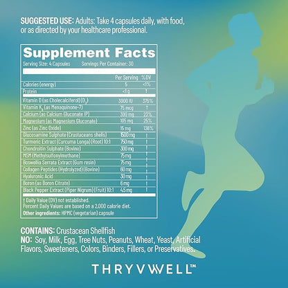 Jointly for Men – Joint Bone & Cartilage Supplement – Glucosamine Chondroitin MSM Turmeric Boswellia Collagen Vitamin D Calcium Hyaluronic Acid Magnesium & Boron – 120 Capsules