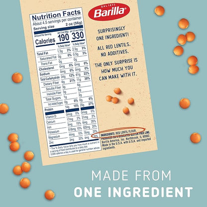 Barilla Red Lentil Penne Pasta, 8.8 oz (Pack of 10) - Gluten Free, Non GMO & Kosher - Plant Based Protein