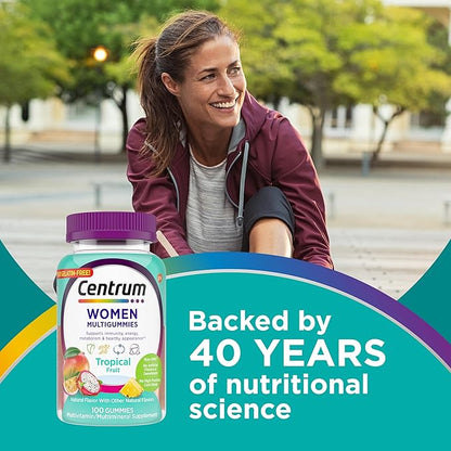 Centrum Women’s Multivitamin Gummies, Immune, Energy, Healthy Appearance Support, 100 Count, 50 Day Supply