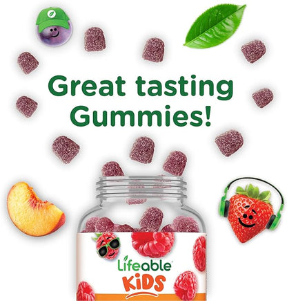 Lifeable Kids Biotin Gummies | 5,000mcg | Great Tasting Natural Flavor Biotin Supplement | Vegan Non GMO Hair Gummies | for Hair Skin and Nails | 90 Gummies