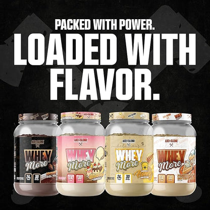 Axe & Sledge WHEY More Premium Protein Blend | 24g Protein, Whey Concentrate & Isolate | Prebiotic Fiber for Enhanced Absorption | Banana Split Sundae