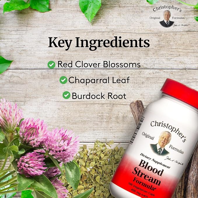 Christopher's Original Formulas Blood Stream Formula - Blood Circulation Supplements - Supports Vein Elasticity, Clean & Pure Bloodstream - Pack of 2