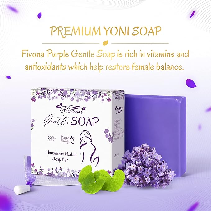 FIVONA Feminine Yoni Soap Natural Herbal Bar with Foaming Bag Perfect for Intimate V Care and Body Wash 5.3 oz