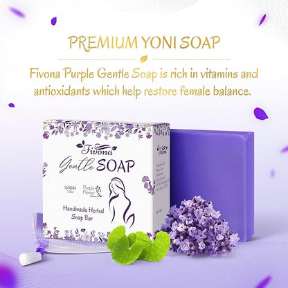 FIVONA Feminine Yoni Soap Natural Herbal Bar with Foaming Bag Perfect for Intimate V Care and Body Wash 5.3 oz