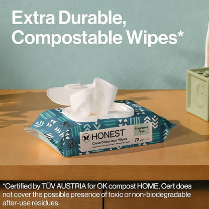 The Honest Company Hypoallergenic Multi-Use Baby Wipes for Sensitive Skin, Balance Blues, 576 Count