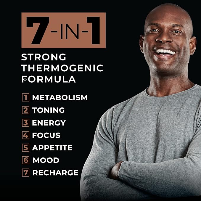 METISNutrition Pyro Stim 7 Metabolism Booster Fat Loss Support Energy Boost - Once-A-Day Thermogenic with Teacrine for Focus, Appetite Control, Muscle Toning, and Mood Control (60 Capsules)