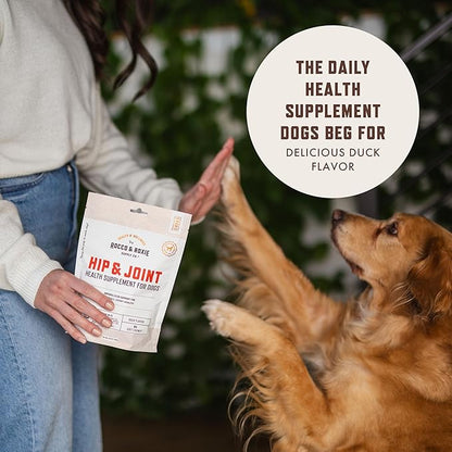 Rocco & Roxie Joint Supplement for Dogs, Glucosamine Hip and Joint Chews, Dog Joint Supplement Large & Small Breed, Senior Dog Vitamins to Support Mobility, Chondroitin, MSM, Health Supplies 60 ct
