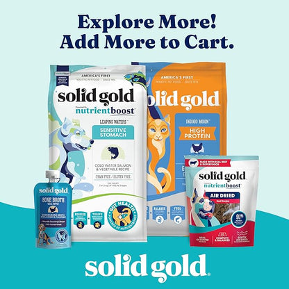 Solid Gold Cat & Dog Multivitamin Powder - Kelp Powder, Omega 3 & Vitamins for Dental, Digestive, Immune, Skin & Coat Health - Multi Vitamin for Dogs & Cats - Cat & Dog Food Additive Supplement - 1lb