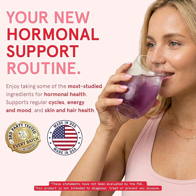 Peach Perfect Inositol Powder Multivitamin, Strawberry Acai Flavor – 3 – Supports Women’s Health, 30 SVG