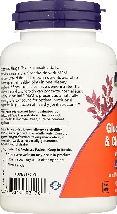 NOW Foods Glucosamine & Chondroitin with MSM, 90 Count