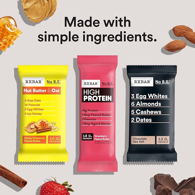 RXBAR High Protein Bars, Gluten Free, Protein Snacks, Variety Pack (10 Bars)