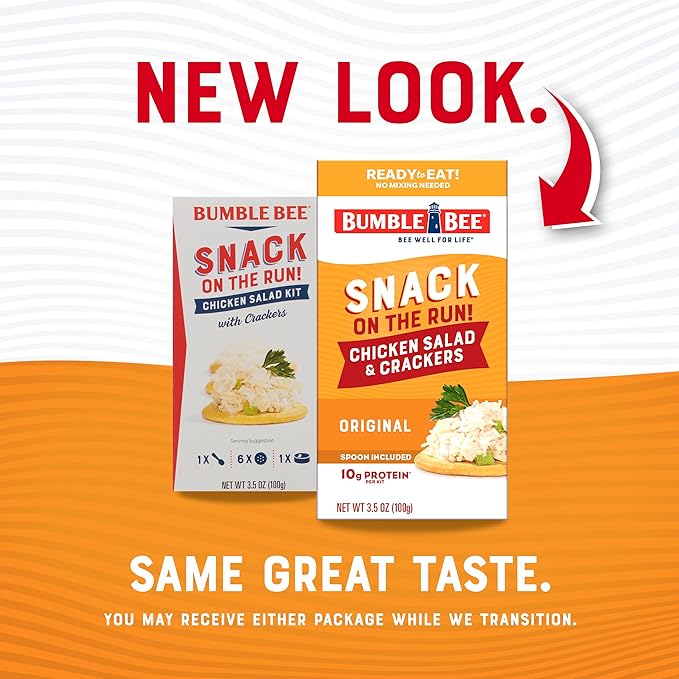 Bumble Bee Snack on the Run Chicken Salad with Crackers Kit, 3.5 oz - Ready to Eat, Spoon Included - Shelf Stable & Convenient Protein Snack (Pack of 4)