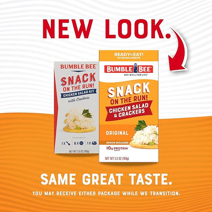 Bumble Bee Snack on the Run Chicken Salad with Crackers Kit, 3.5 oz - Ready to Eat, Spoon Included - Shelf Stable & Convenient Protein Snack (Pack of 4)