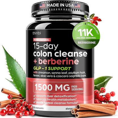 Advanced Ketogenic Colon Cleanse with Berberine 1500mg – 15 Day Parasite Detox for Men & Women – Extra Strength Formula with Senna Leaf for Rapid Constipation Relief, Gut Health & Bloating Reduction
