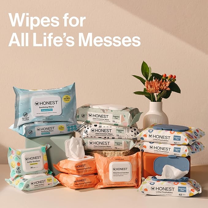 The Honest Company Hypoallergenic Multi-Use Baby Wipes for Sensitive Baby Skin, Balance Blues, 288 Count