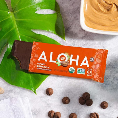 ALOHA Organic Plant Based Protein Bars - 3 Flavor Variety Pack - 12 Count, 1.98oz Bars - Vegan Snacks, Low Sugar, Gluten-Free, Low Carb, Paleo, Non-GMO, Stevia-Free, No Sugar Alcohol Sweeteners
