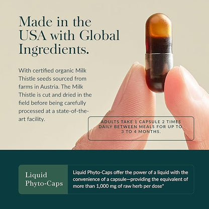 Gaia Herbs Liver Cleanse - Liver Health Support Herbal Supplement with Milk Thistle, Burdock, Turmeric, Dandelion & More* - 60 Vegan Liquid Phyto-Caps (30 Servings)