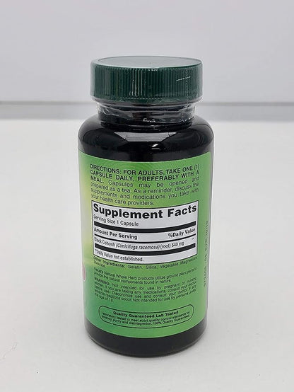 CWQZGUF Aeiniwer Rexall Black Cohosh 540mg-50 Ct