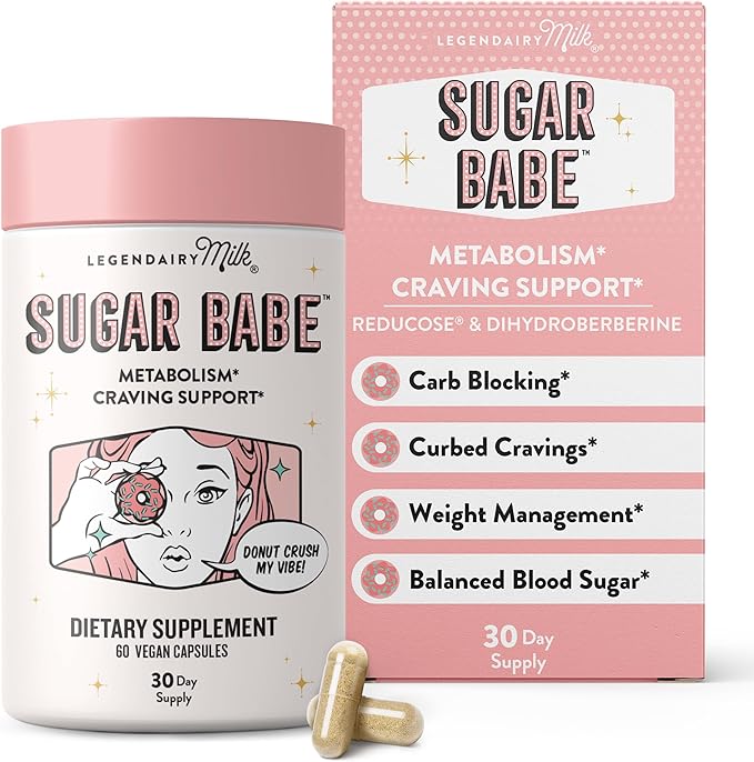 Legendairy Milk Sugar Babe - Combat Cravings & Manage Appetite - Metabolism Support - Carb Management - Dihydroberberine Supplement - 60 Capsules, 1 Month Supply