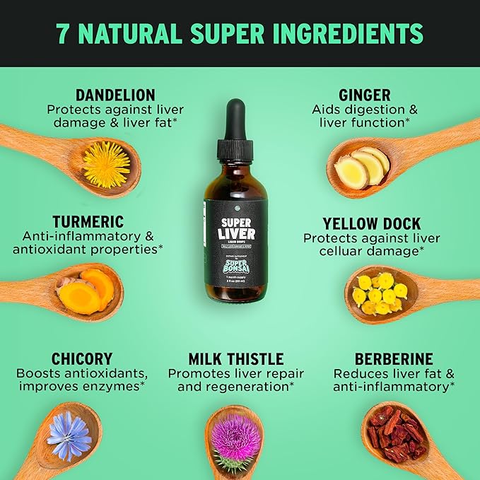 SUPERBONSAI Super Liver Support with Milk Thistle - All Natural Liver Cleanse Detox & Repair Aid - Doctor-Formulated Liver Supplement - Liquid Herbal Formula for Liver Health - 3 Month Supply (3 Pack)