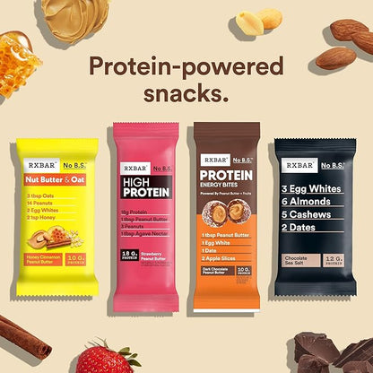 RXBAR Protein Energy Bites, Gluten Free Energy Snacks, Protein Snacks, Dark Chocolate Peanut Butter (60 Bites)