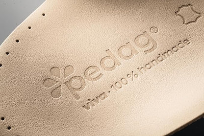 Pedag Viva | Leather Arch Support Inserts | Handmade in Germany | Plantar Fasciitis Relief | Heel Cushion | Activated Charcoal Odor Control | Metatarsal Support Pad | Tan | Men US 16/ EU 49