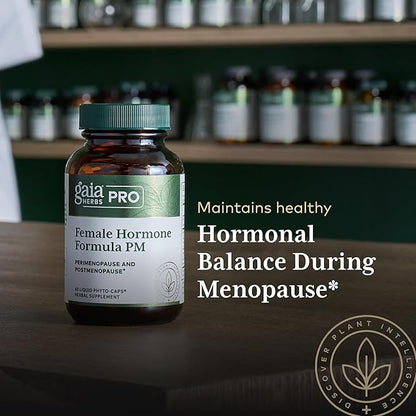 Gaia Herbs Pro Female Hormone Formula PM - Women's Health Supplement for Menopause & Sleep Support - Black Cohosh & St. John's Wort - Vegan, Soy-Free & Gluten-Free - 60 Liquid Phyto-Caps (30 Servings)