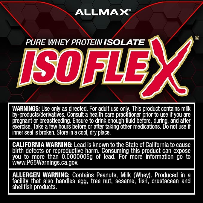 ALLMAX ISOFLEX Pure Whey Isolate Protein Powder - Gluten Free, Low Lactose, Sugar-Free - High-Protein, Clean, Keto-Friendly for Pre Post Workout Supplement for Women and Men | Blueberry Muffin, 2lb