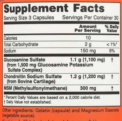 NOW Foods Glucosamine & Chondroitin with MSM, 90 Count
